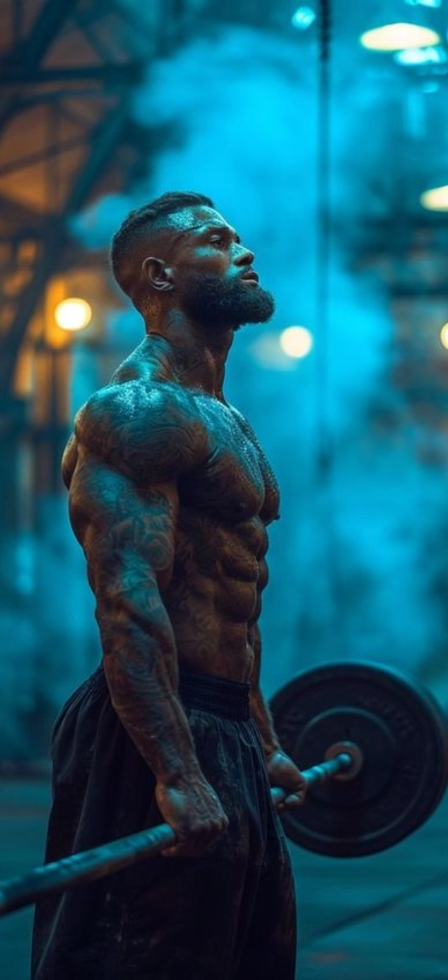 Person lifting weights with EMS training